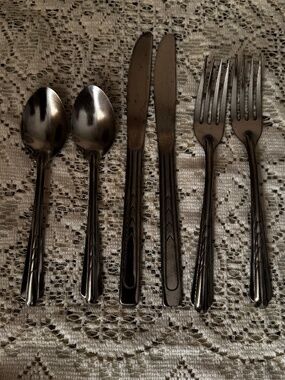 Vintage GEMCO Flatware Set - 2 ea. butter knife, fork, teaspoon - Stainless